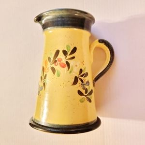 Bleu D'Argile French yellow floral pottery pitcher